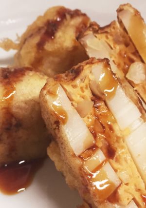 ピリ辛つくねの蓮根はさみ揚げ-レシピのメイン写真