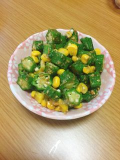 冷凍ok!簡単!オクラとコーンの胡麻和え-レシピのメイン写真
