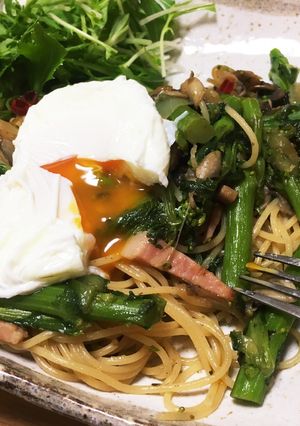 菜の花とベーコンの和風パスタ-レシピのメイン写真