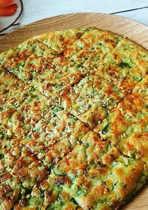 セロリの葉っぱだけ！ぱりふわチーズチヂミ-レシピのメイン写真