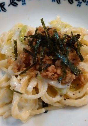 キャベツ＆鶏そぼろのクリームスパゲッティ-レシピのメイン写真