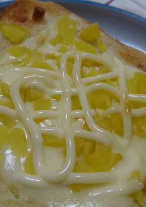 朝食に魅惑のチーズたくあんトースト☆-レシピのメイン写真