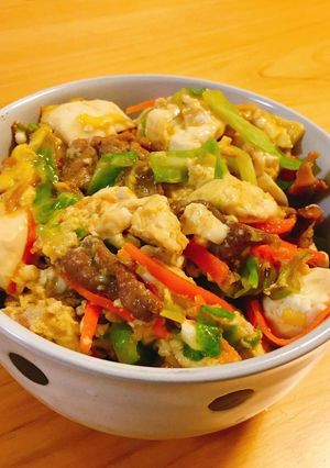 豆腐で増量！豚肉野菜丼-レシピのメイン写真