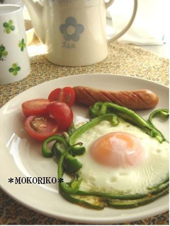 ピーマンで♪巣ごもり目玉焼き-レシピのメイン写真