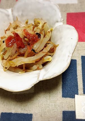 レンジでできる！もやしの梅かつお和え-レシピのメイン写真