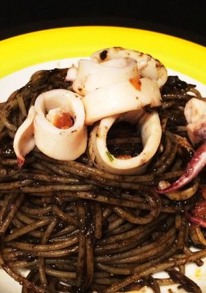イカスミパスタ イカソテーと一緒に-レシピのメイン写真