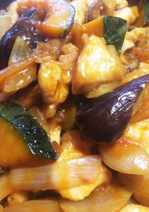 南瓜&茄子が抜群に旨い♡鶏胸肉甘酢炒め-レシピのメイン写真