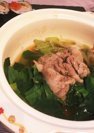 豚肉、ネギ、葉野菜の山椒小鍋-レシピのメイン写真