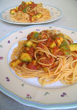 アボカドのトマトソースパスタ-レシピのメイン写真