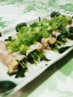 豆苗とえのきの豚肉巻きonネギ塩ダレ-レシピのメイン写真