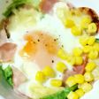 コーンと☆レタス ハムの巣ごもり卵♡