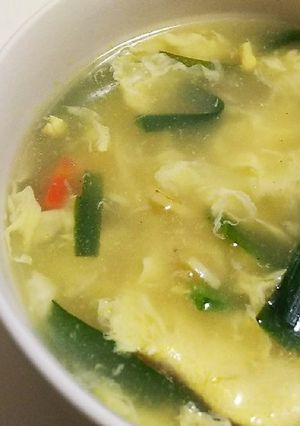 簡単本格♡餅入り！ニラたっぷり中華スープ-レシピのメイン写真