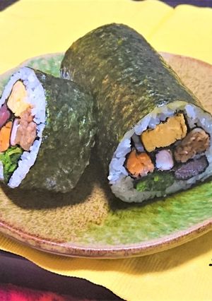 お花の飾り巻き寿司！節分！恵方巻にも！-レシピのメイン写真