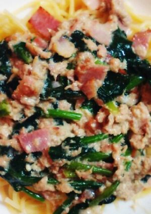 ほうれん草とベーコンのツナミルク風パスタ-レシピのメイン写真