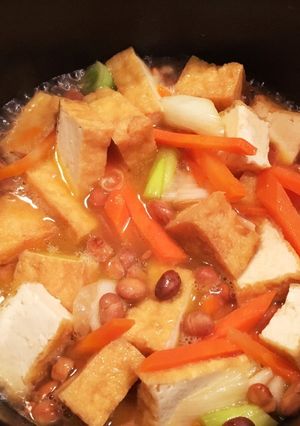 余った節分のお豆で厚揚げと人参の煮物-レシピのメイン写真