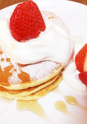ホットケーキミックスでカフェ風パンケーキ-レシピのメイン写真