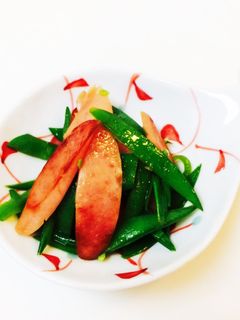 お弁当に☆ウインナーと絹さやの醤油炒め-レシピのメイン写真