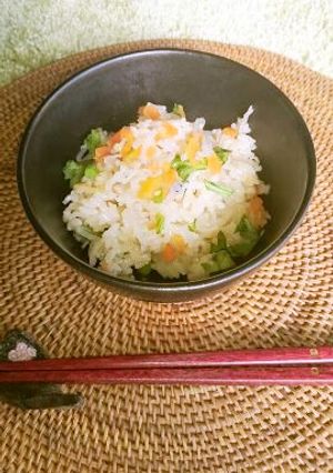 あたただしでじゃこと春菊の炊き込みご飯-レシピのメイン写真