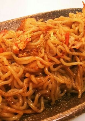 包丁なし。キムチ焼そば♥-レシピのメイン写真
