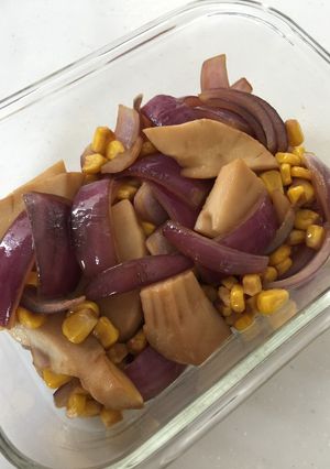 紫玉ねぎとコーンの鮮やかバター炒め-レシピのメイン写真