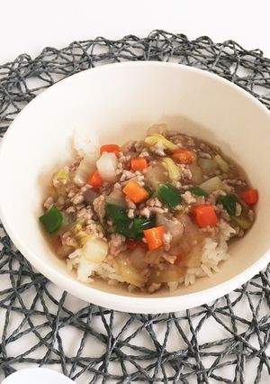野菜たっぷりあんかけ丼ランチ 幼児食-レシピのメイン写真
