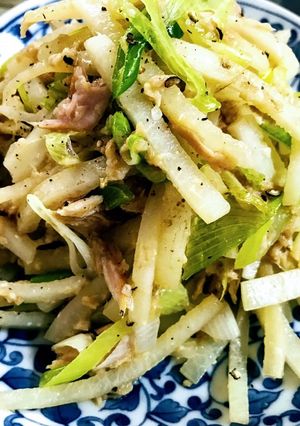 大根皮の塩麹きんぴら♪ツナとネギと♪-レシピのメイン写真