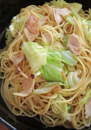 春キャベツとスライスハムの柚子塩春パスタ-レシピのメイン写真