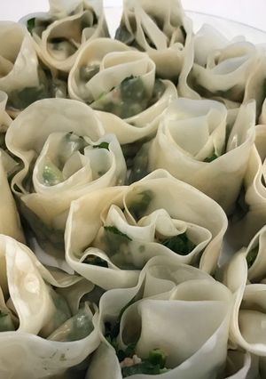 春菊餃子のバラ巻き♡-レシピのメイン写真