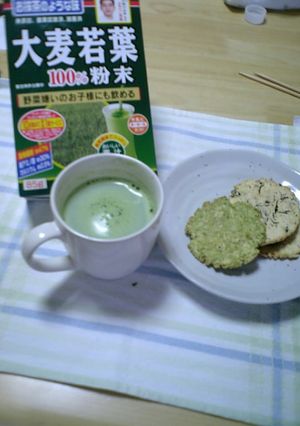 抹茶風味の青汁粉末でホットミルク♪-レシピのメイン写真