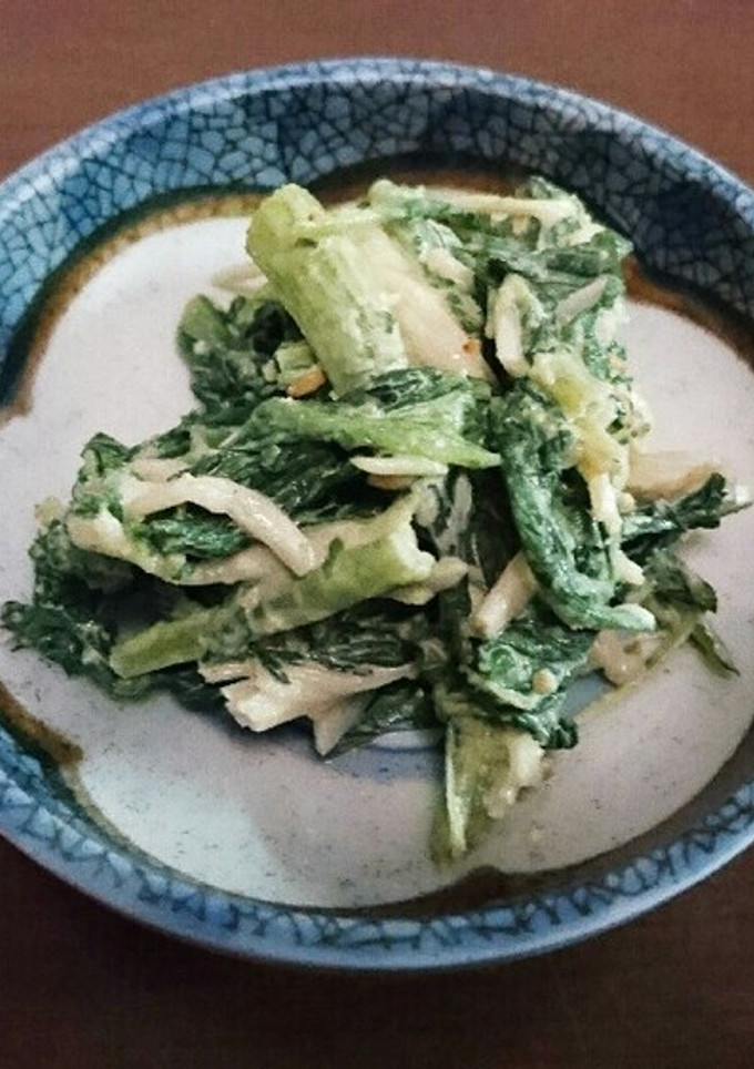 春菊とえのきのマヨみそごま和え-レシピのメイン写真
