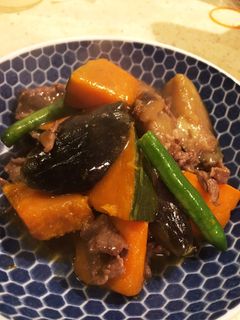 ナス かぼちゃ 牛肉のあんかけ煮 簡単-レシピのメイン写真