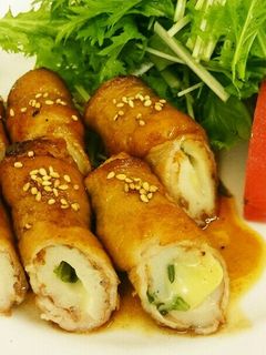 甘辛だれ!チーズin竹輪の豚肉巻き-レシピのメイン写真