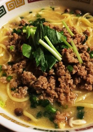 鍋のシメ！とり野菜みそで辛さ控えめ担々麺-レシピのメイン写真