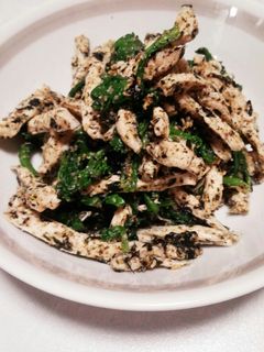 *春菊と蒸し鶏の磯辺和え*-レシピのメイン写真