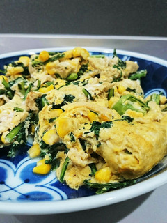 マヨでゆず胡椒チキン・春菊・コーン卵焼き-レシピのメイン写真