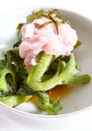 アイスプラントとねぎとろのわさび和え-レシピのメイン写真