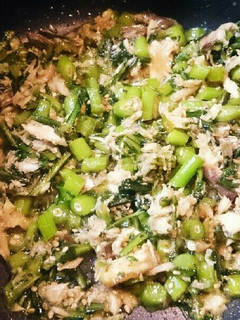 ほぐし焼魚の春菊炒め煮-レシピのメイン写真