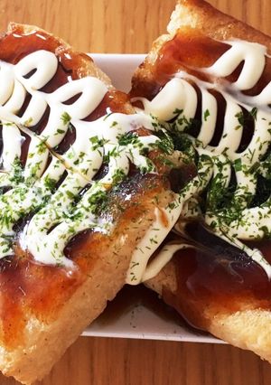 糖質制限♪節約♪油揚げお好み焼き♪-レシピのメイン写真