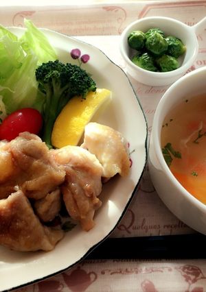 今日の晩ごはん♪/ノンフライ唐揚げ-レシピのメイン写真