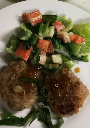 青梗菜ソテーとトンバーグ！？-レシピのメイン写真