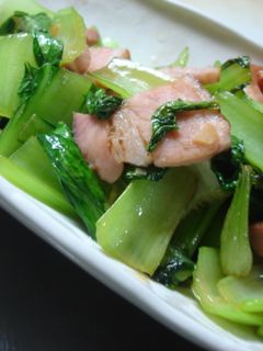 チンゲン菜とベーコンのにんにく炒め-レシピのメイン写真