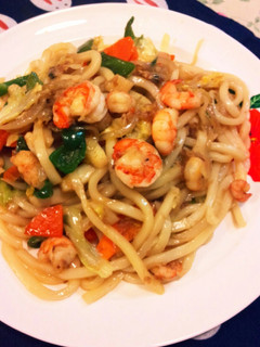✳海鮮シーフード焼きうどん♥-レシピのメイン写真