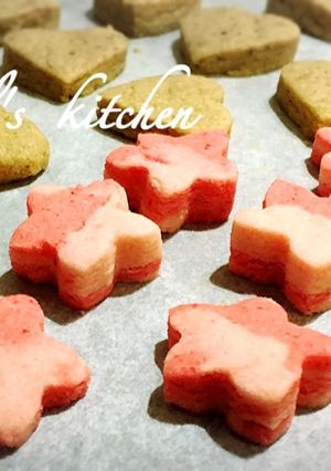 お花見かわいいマーブルお花型抜きクッキー-レシピのメイン写真