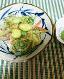 そらまめ豆苗とそら豆のかき揚げ