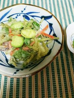 そらまめ豆苗とそら豆のかき揚げ-レシピのメイン写真
