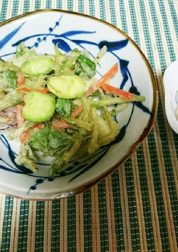そらまめ豆苗とそら豆のかき揚げ-レシピのメイン写真