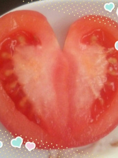 ☆簡単可愛いらしいスライスハートトマト☆-レシピのメイン写真