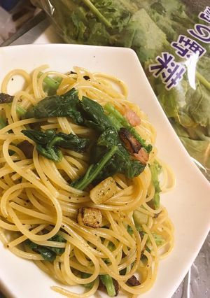 【群馬の野菜】かき菜のペペロンチーノ-レシピのメイン写真