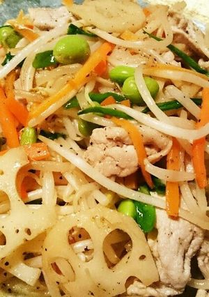 豚とレンコンの塩炒め-レシピのメイン写真