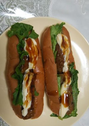 照り焼きハンバーグのホットドック-レシピのメイン写真